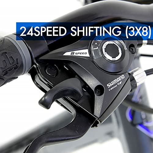 GRAVITY FSX 1.0 Dual Full Suspension Mountain Bike with Disc Brakes (Black, 17in)