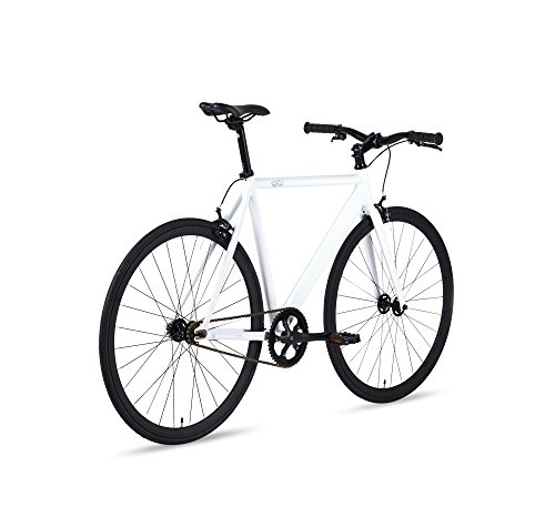 6KU Track Fixed Gear Bicycle, White/Black, 49cm