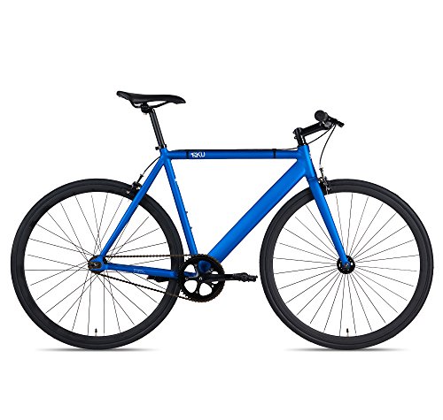 6KU Track Fixed Gear Bicycle, Navy Blue/Black, 58cm