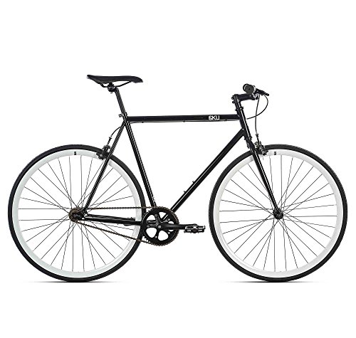 6KU Shelby 2 Fixed Gear Bicycle, Black/White, 42cm