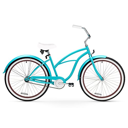 sixthreezero Teal Women's 26" Single Speed Beach Cruiser Bicycle, Teal with White Seat and Grips