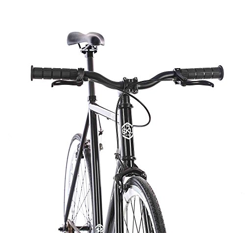 6KU Shelby 2 Fixed Gear Bicycle, Black/White, 42cm