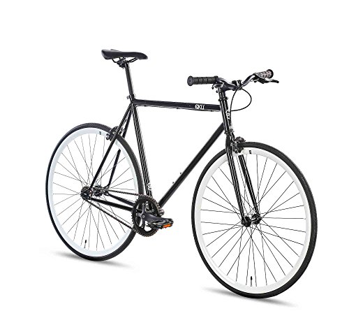 6KU Shelby 2 Fixed Gear Bicycle, Black/White, 42cm