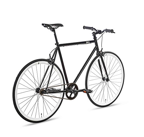 6KU Shelby 2 Fixed Gear Bicycle, Black/White, 42cm