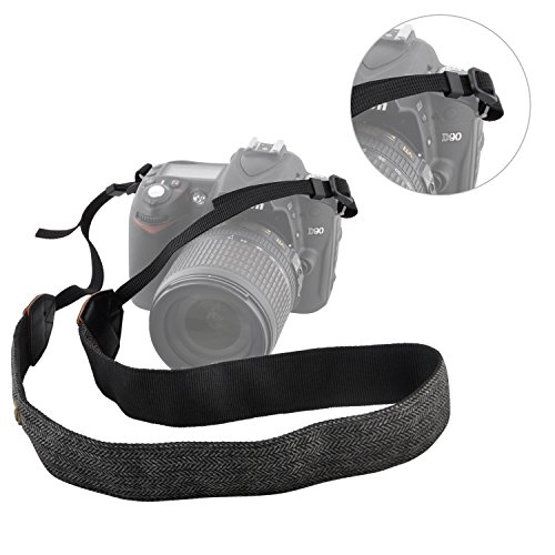 pangshi Universal Camera Neck Shoulder Belt Strap Vintage Print Soft Camera Straps Compatible with All DSLR Camera Nikon/Canon /Sony/Olympus /Samsung/Pentax /Olympus - Grey
