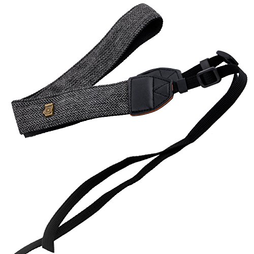 pangshi Universal Camera Neck Shoulder Belt Strap Vintage Print Soft Camera Straps Compatible with All DSLR Camera Nikon/Canon /Sony/Olympus /Samsung/Pentax /Olympus - Grey