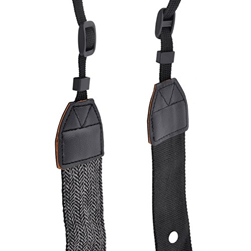 pangshi Universal Camera Neck Shoulder Belt Strap Vintage Print Soft Camera Straps Compatible with All DSLR Camera Nikon/Canon /Sony/Olympus /Samsung/Pentax /Olympus - Grey
