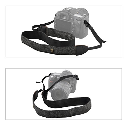 pangshi Universal Camera Neck Shoulder Belt Strap Vintage Print Soft Camera Straps Compatible with All DSLR Camera Nikon/Canon /Sony/Olympus /Samsung/Pentax /Olympus - Grey