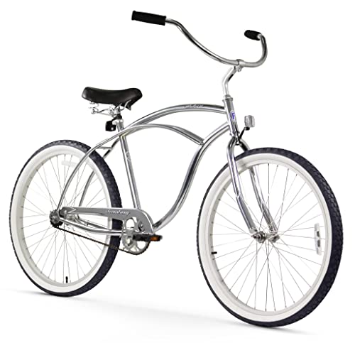 Firmstrong Urban Man Beach Cruiser Bike, Mens Bicycle 26-Inch, 1-Speed, Chrome
