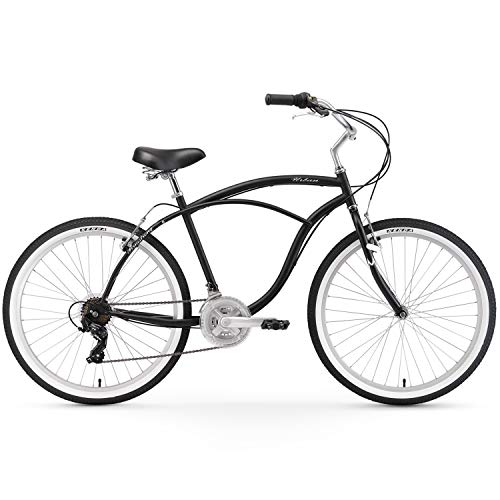 Firmstrong Urban Man Beach Cruiser Bike, Mens Bicycle 26-Inch, 7-Speed, Matte Black