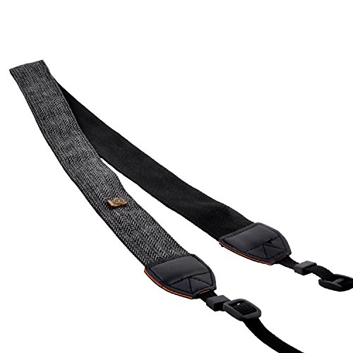 pangshi Universal Camera Neck Shoulder Belt Strap Vintage Print Soft Camera Straps Compatible with All DSLR Camera Nikon/Canon /Sony/Olympus /Samsung/Pentax /Olympus - Grey