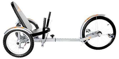 Mobo Cruiser Triton Pro Recumbent Tricycle for Men & Women. 3-Wheeled Bike. Cruiser Lowrider Trike, Silver, 28 x 29 x 48 inches (61â€ extended), Tri-501S