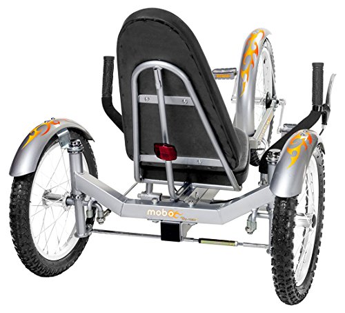 Mobo Cruiser Triton Pro Recumbent Tricycle for Men & Women. 3-Wheeled Bike. Cruiser Lowrider Trike, Silver, 28 x 29 x 48 inches (61â€ extended), Tri-501S