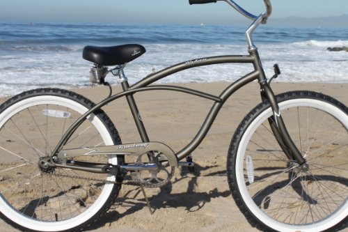 Firmstrong Urban Man Beach Cruiser Bike, Mens Bicycle 24-Inch, 1-Speed, Matte Grey
