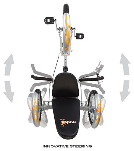 Mobo Cruiser Triton Pro Recumbent Tricycle for Men & Women. 3-Wheeled Bike. Cruiser Lowrider Trike, Silver, 28 x 29 x 48 inches (61â€ extended), Tri-501S