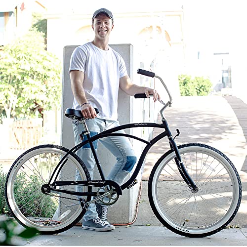 Firmstrong Urban Men's Beach Cruiser Bike, Single Speed Bicycle, 26 Inch Wheels, Matte Blue