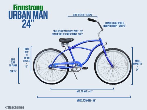 Firmstrong Urban Man Beach Cruiser Bike, Mens Bicycle 24-Inch, 1-Speed, Matte Grey