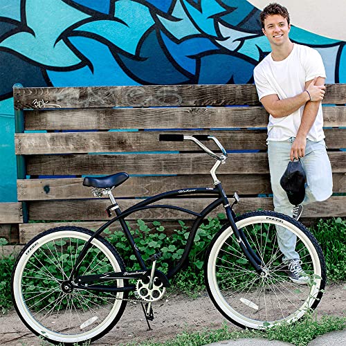 Firmstrong Urban Men's Beach Cruiser Bike, Single Speed Bicycle, 26 Inch Wheels, Matte Blue