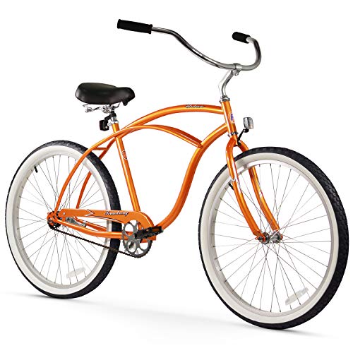 Firmstrong Urban Men's Beach Cruiser Bike, Single Speed Bicycle, 26 Inch Wheels, Orange