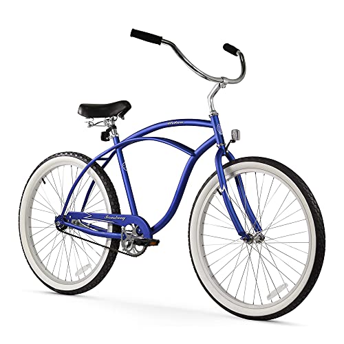 Firmstrong Urban Men's Beach Cruiser Bike, Single Speed Bicycle, 26 Inch Wheels, Matte Blue