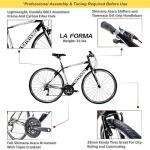 Tommaso La Forma Aluminum & Carbon Mens Hybrid Bike Women Road Bicycle Adult Bike Womens Hybrid Bikes City Bike Commuter Bike Mens Bike Touring Flat Bar Hybrid Bicycle - Black - Large 58cm