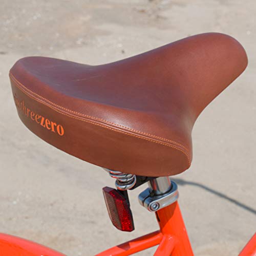 sixthreezero Women's 1-Speed 26-Inch Beach Cruiser Bicycle, Dreamcycle Orange w/Brown Seat/Grips