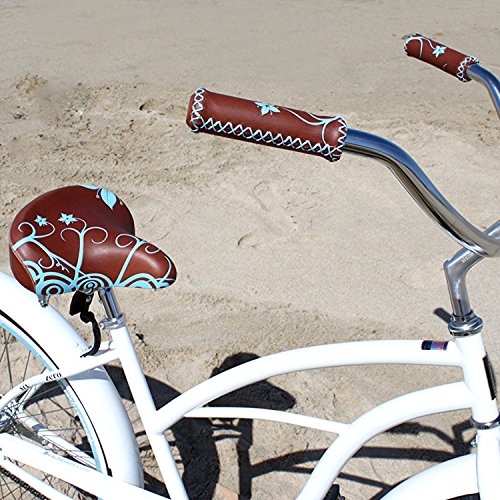 sixthreezero Women's Single Speed Beach Cruiser Bicycle, BE White/Blue, 26" Wheels/17" Frame