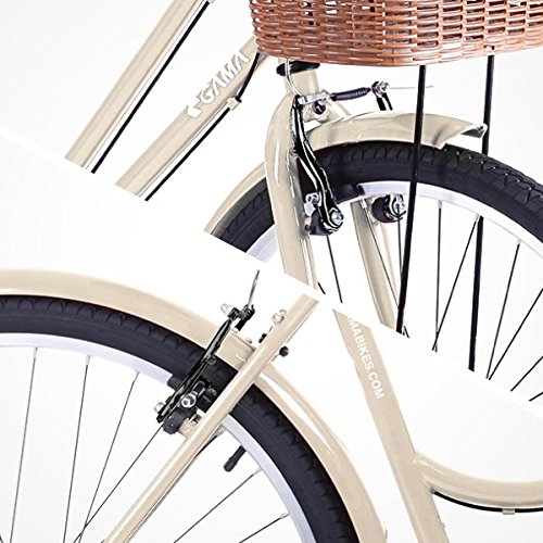 Gama Bikes Women's City Basic Step-Thru 6 Speed Shimano Hybrid Urban Cruiser Commuter Road Bicycle, 26-inch Wheels