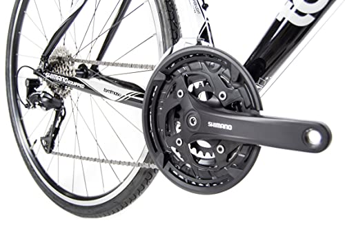 Tommaso La Forma Aluminum & Carbon Mens Hybrid Bike Women Road Bicycle Adult Bike Womens Hybrid Bikes City Bike Commuter Bike Mens Bike Touring Flat Bar Hybrid Bicycle - Black - XS 50cm
