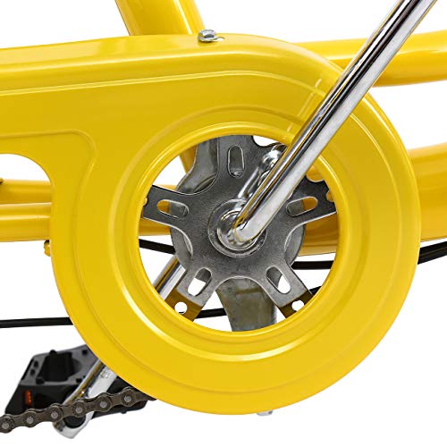 Ridgeyard 24" 6 Speed 3 Wheel Adult Cycling Pedal Tricycle Bicycle Trike Bike with Shopping Basket Yellow