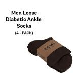 Zemy Eco-Friendly Bamboo Diabetic Ankle Socks - 4-Pack