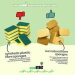 ecoME Biodegradable Cellulose Kitchen Sponges - 10 Pack