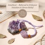 Adjustable Boho Macrame Bracelet with Rose Quartz