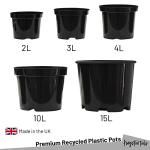 Premium Recycled Plastic Garden Planter Pots - Pack of 5