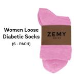 Zemy® Women's Eco-Friendly Bamboo Diabetic Socks 6-Pack
