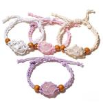 Adjustable Boho Macrame Bracelet with Rose Quartz