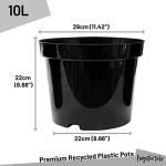 Premium Recycled Plastic Garden Planter Pots - Pack of 5