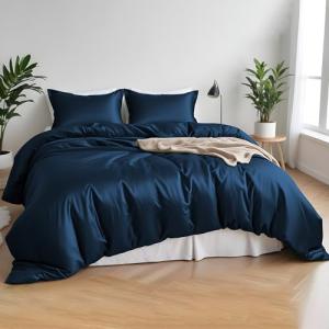 Organic Bamboo Luxury Bedding Set, Double Size, Navy