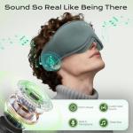 MusicOzy Bluetooth Sleep Mask with Headphones 16H Play