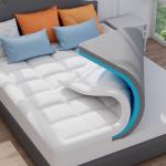 ELEMUSE King Dual-Layer Memory Foam Mattress Topper