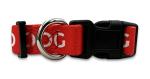Blind Dog Collar - "I Am Blind" Message (Red, L)