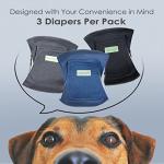 Washable Dog Diapers for Male Dogs - 3 Pack