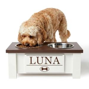 Elevated Dog Bowl Stand with Storage for Small Dogs