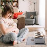 Tilted Elevated Cat Bowls with Food Mat