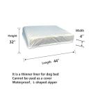 Waterproof Dog Bed Liner with Zipper Replacement