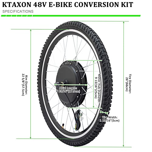 Ktaxon 48V 1000W Electric Bike Conversion Kit