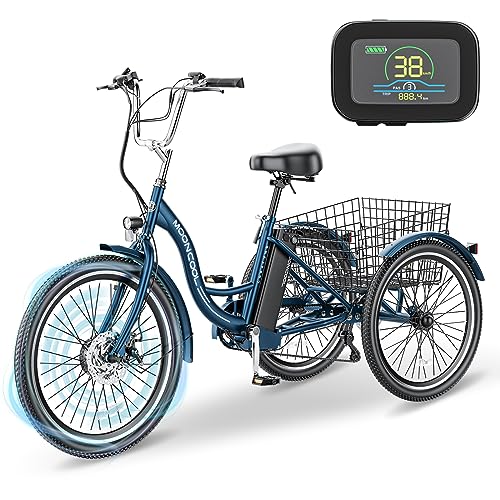 DoCred 350W Electric Tricycle for Adults with Basket