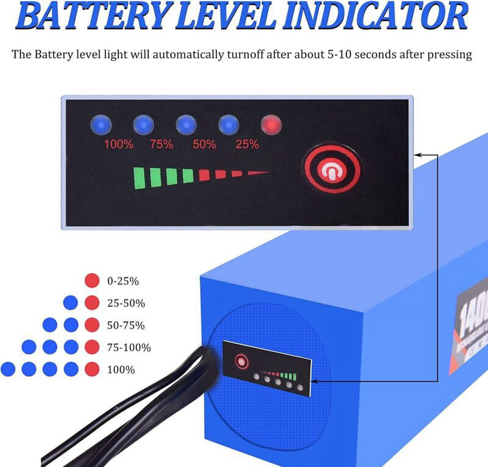 EAYSG 48V 14Ah Removable Ebike Battery with Charger