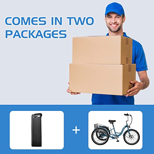 DoCred 350W Electric Tricycle for Adults with Basket