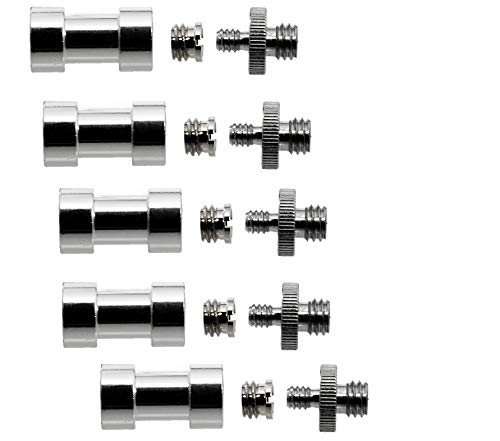 Fotasy 1/4" 3/8" Tripod Screw Mount Convert Adapter Flash Light Stand Camera Spigot for Camera Cage / GoPro Cameras / LED Panel / Studio Lighting Equipment/ Tripod Ballheads (5 Packs)